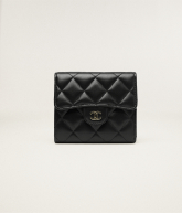 Classic Small Flap Wallet Lambskin & Gold-Tone Metal Black - reference: AP0231Y01295C3906