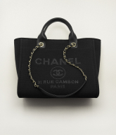 Shopper Mischfasern, Kalbsleder & goldfarbenes Metall Schwarz - Referenz: AS3351B0843594305
