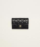 Classic Flap Card Holder Lambskin & Gold-Tone Metal Black - reference: AP0214Y01295C3906