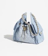 Kleine CHANEL 25 Tasche Blau - Referenz: AS5293B20603U0475