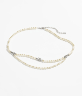 Chain Belt Metal, Glass Pearls, Fresh Water Pearls & Diamanté Silver, Pearly White & Crystal - reference: ABF734B20572U0937