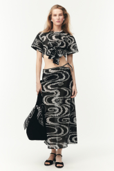 Top Printed Cotton Voile Black & White - reference: P78608V70546M9999
