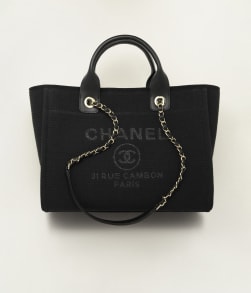 Kleiner Shopper Mischfasern, Kalbsleder & goldfarbenes Metall Schwarz - Referenz: AS3257B0843594305