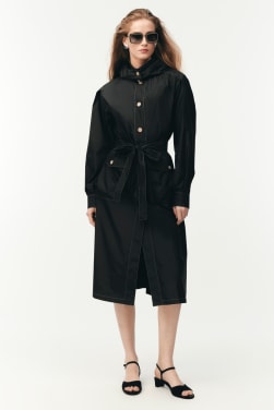 Trenchcoat Seidentaft Schwarz - Referenz: P78567V7165294305