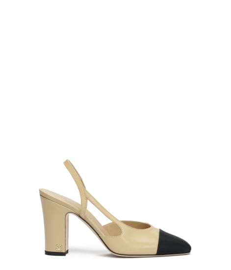 Slingbacks Goatskin & Grosgrain Beige & Black - reference: G45509Y50006C8378